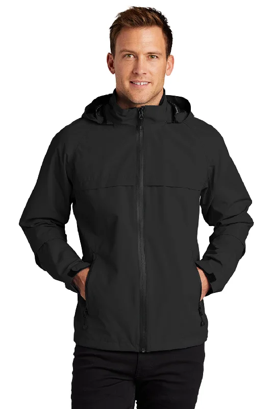 Off-duty Port Authority Mens Torrent Waterproof Full Zip Hooded Jacket - Black