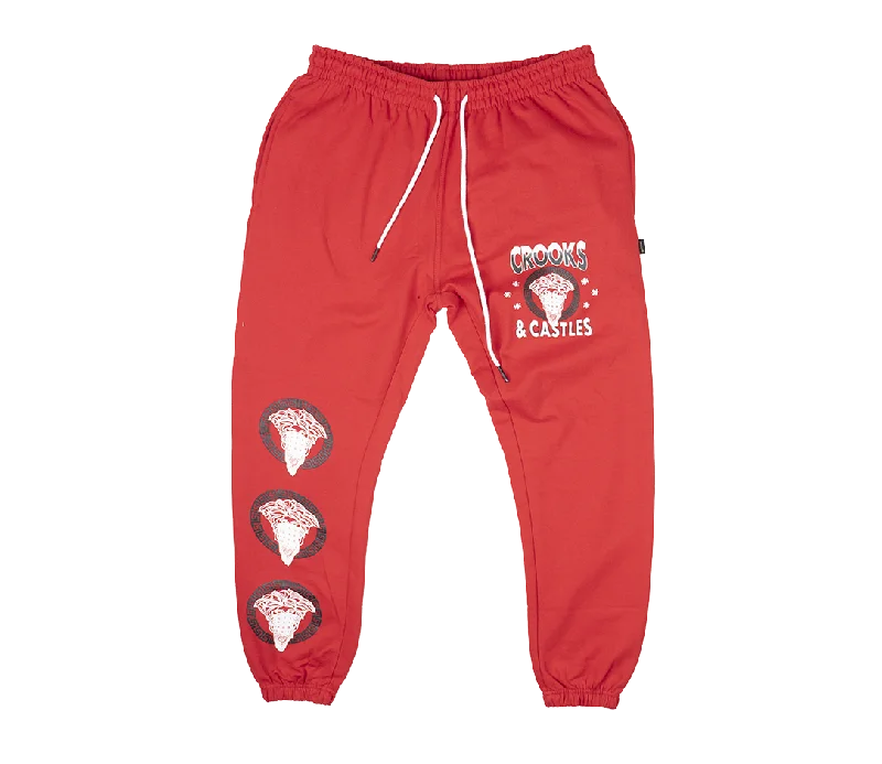 Soft fabric CROOKS & CASTLES LOGO SWEATPANT JOGGERS RED - QS210631