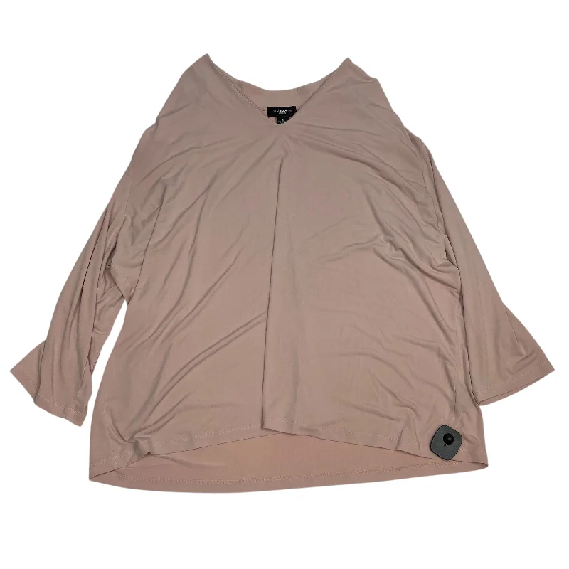 Casual top Top Long Sleeve Basic By Liz Claiborne In Pink, Size: 3x