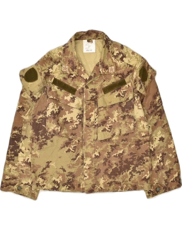 Eco-conscious VINTAGE Mens Military Jacket IT 50 Large Khaki Camouflage Cotton