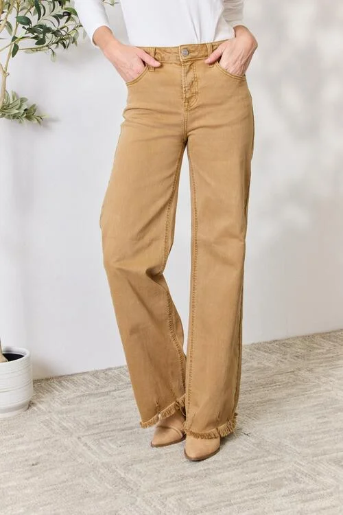 Formal pants RISEN Fringe Hem Wide Leg Jeans