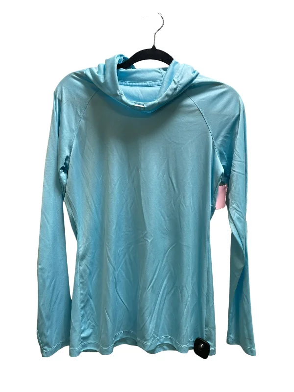 Soft wool Athletic Top Long Sleeve Hoodie By Columbia In Blue, Size: S