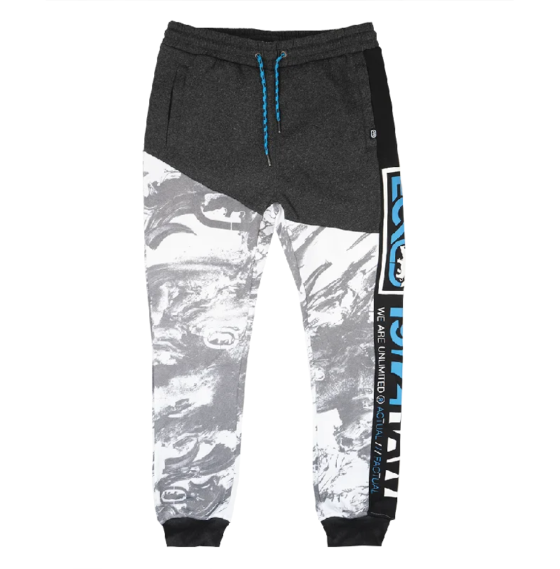 Printed trousers ECKO UNLTD FLEECE JOGGER PANTS CHARCOAL HTR/WHT - EO12G740