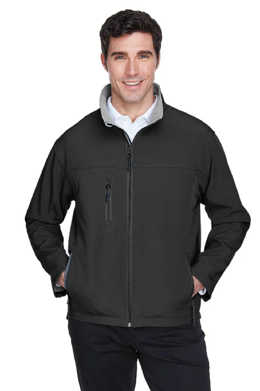 Trendy Devon & Jones Mens Wind & Water Resistant Full Zip Jacket - Black