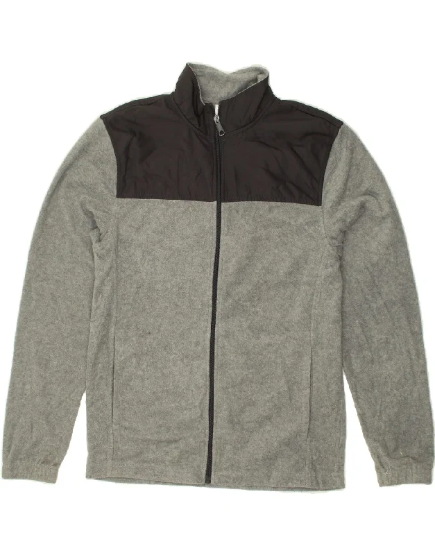 Comfy-wear STARTER Mens Fleece Jacket UK 34/36 Small Grey Colourblock Polyester