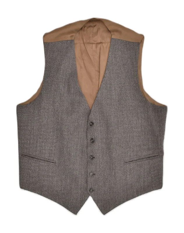 Bold-prints VINTAGE Mens Waistcoat UK 40 Large Grey Colourblock