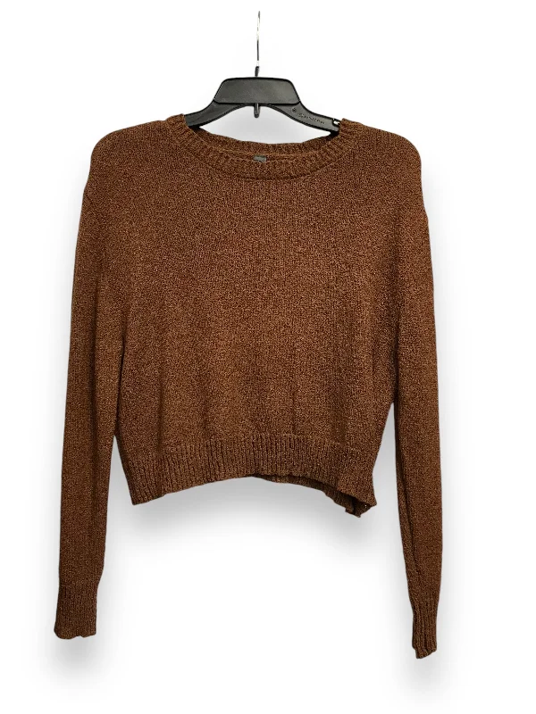 Wool blend Top Long Sleeve By Alya In Brown, Size: S