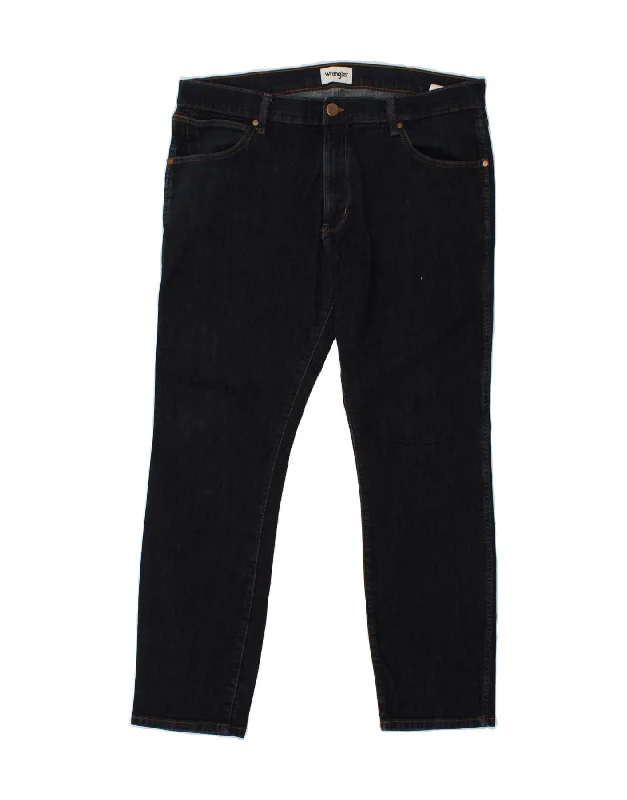 Cropped denim WRANGLER Mens Larston Slim Jeans W36 L32 Navy Blue Cotton