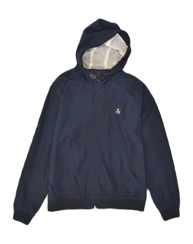 Weatherproof JACK & JONES Mens Core Hooded Bomber Jacket UK 40 Large Navy Blue