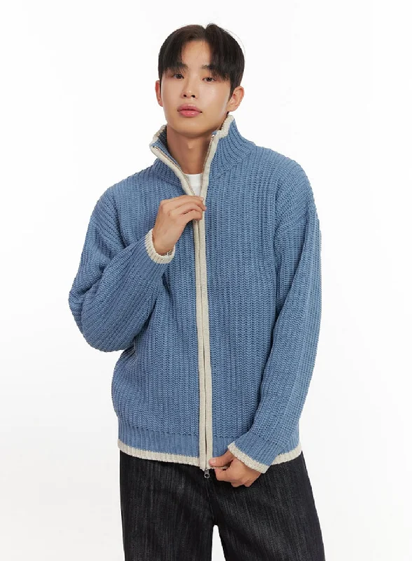 Oversized Men's Comfort Zip-Up Sweater ID406