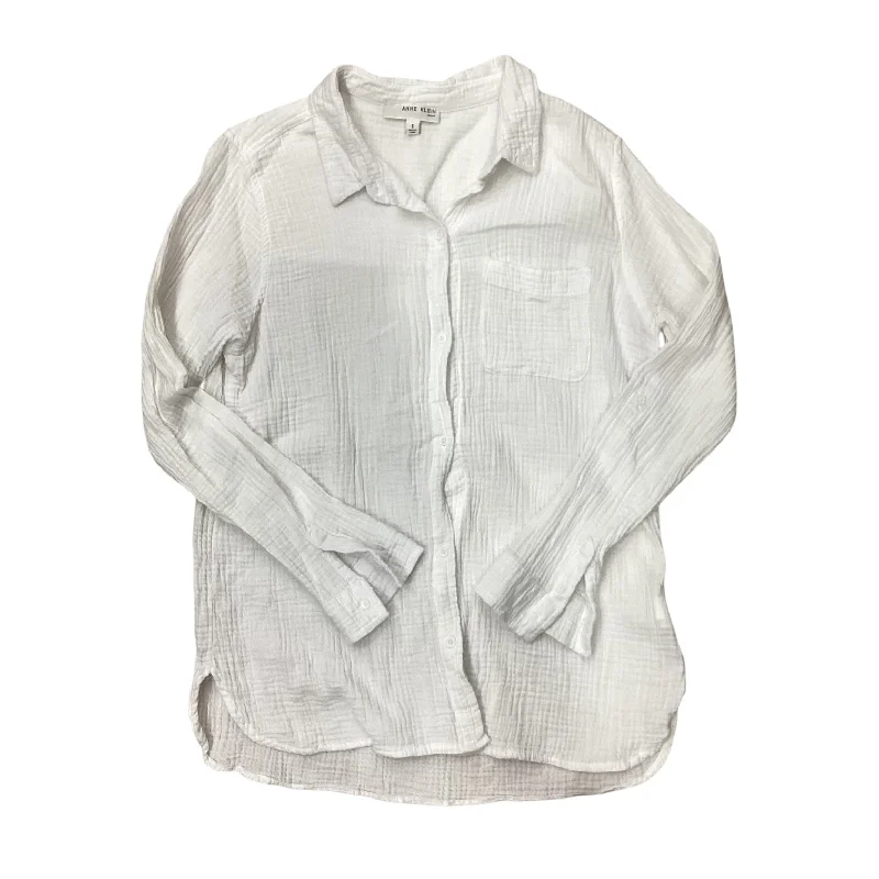 Elegant long sleeve Top Long Sleeve By Anne Klein In White, Size: S