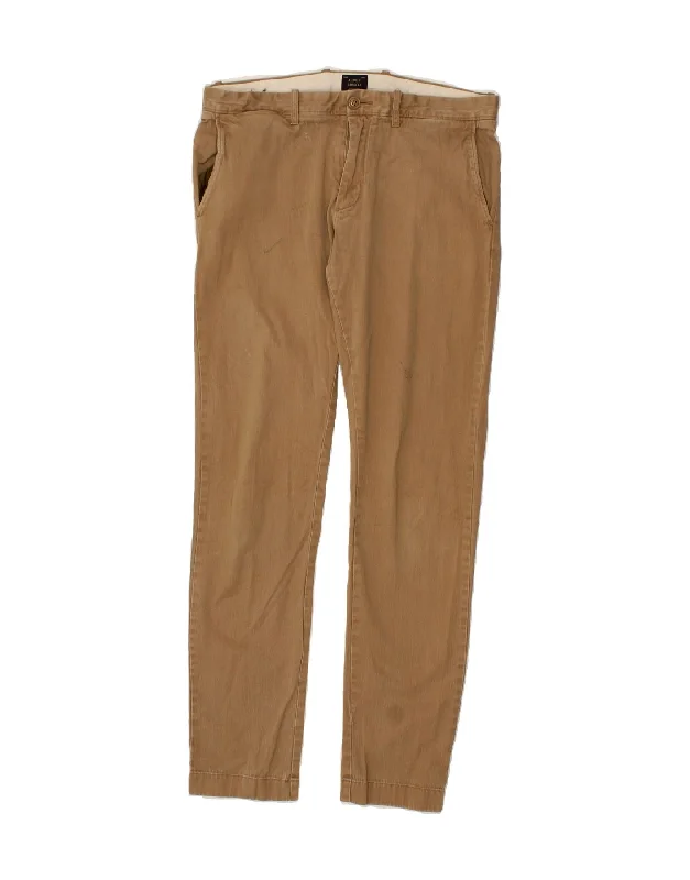 Denim overalls J. CREW Mens Slim Chino Trousers W32 L34 Brown Cotton