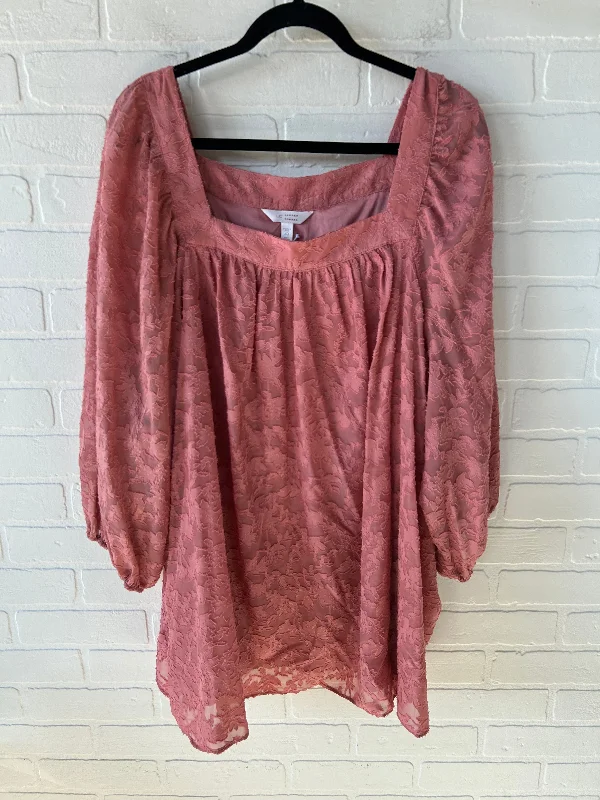 Wool blend Top Long Sleeve By Lc Lauren Conrad In Pink, Size: 4x