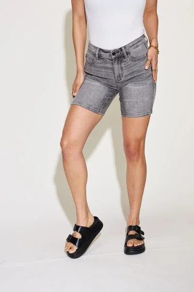 Formal pants Judy Blue High Waist Washed Denim Shorts