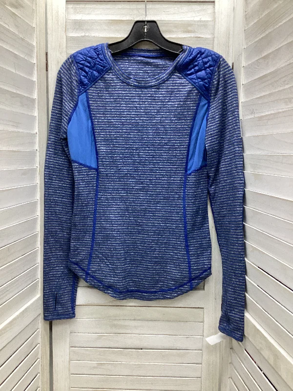 Button-down shirt Athletic Top Long Sleeve Crewneck By Lululemon In Blue, Size: 6