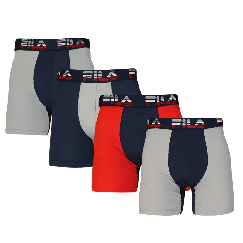 Sportwear-inspired  FILA - Men's 4 Pack Boxer Brief (FM412BXPB9 410)