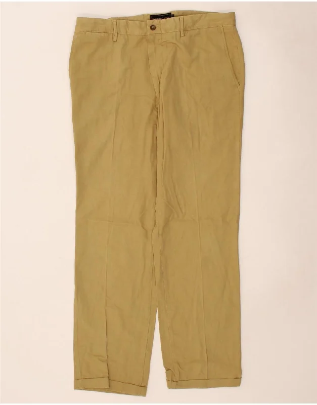 Designer denim MARLBORO CLASSICS Mens Straight Chino Trousers EU 54 2XL W36 L31 Beige