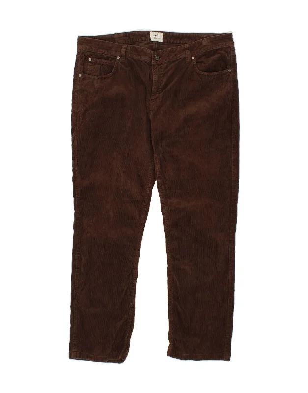 Low-waisted CERRUTI Mens Straight Corduroy Trousers W36 L27  Brown