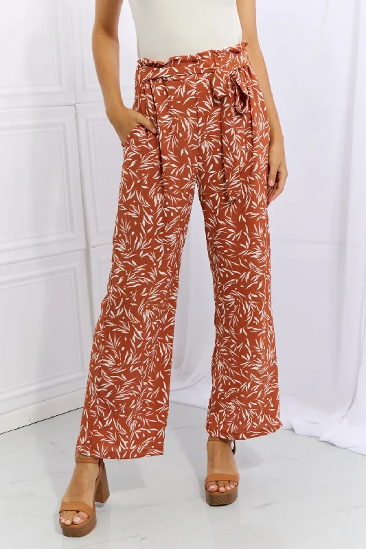 Workwear pants Heimish Right Angle Geometric Printed Pants in Red Orange