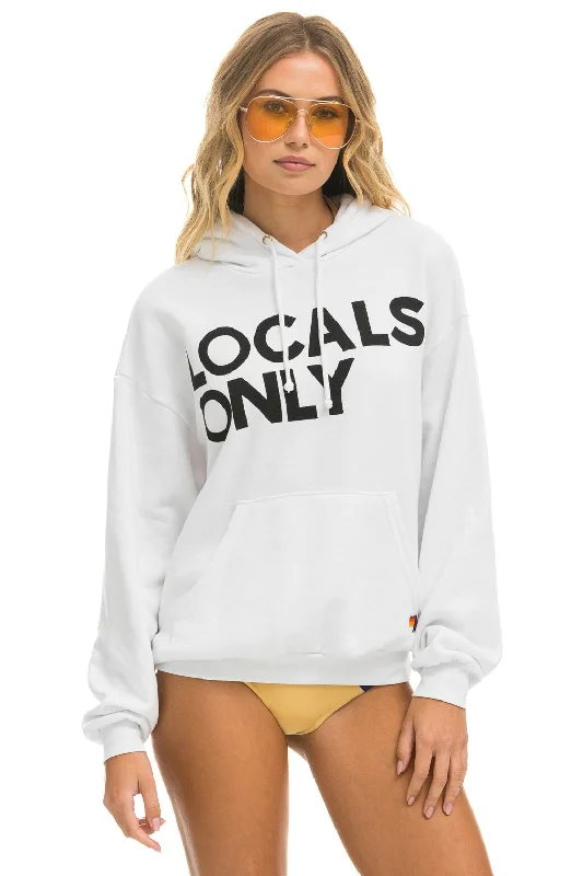 Color-blocked LOCALS ONLY RELAXED PULLOVER HOODIE - WHITE