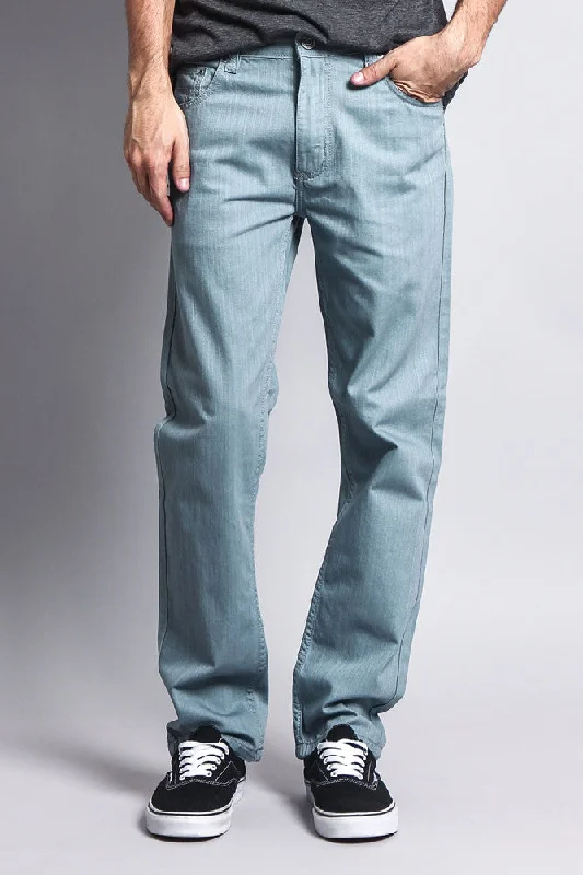 Relaxed fit Men's Slim Fit Colored Denim Jeans (Bluestone)