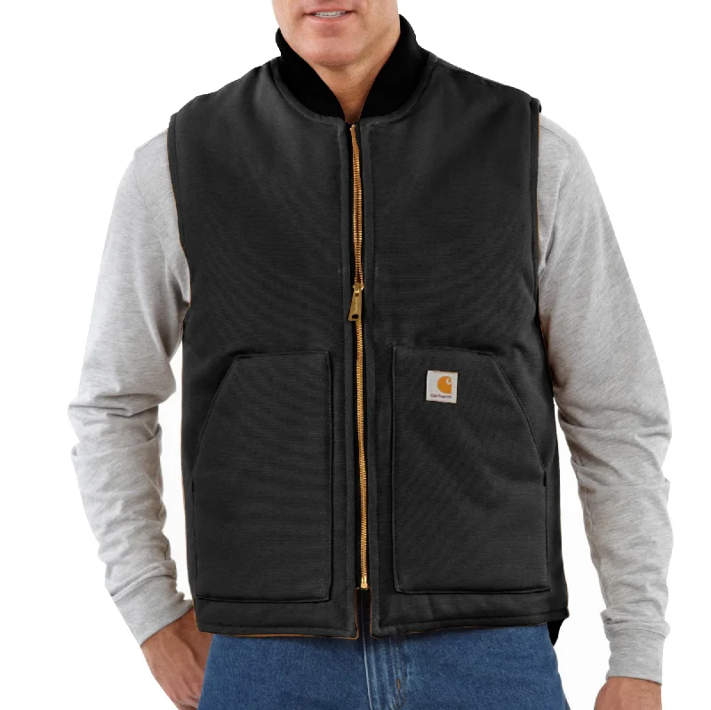 Utility-wear Men's Relaxed Fit Firm Duck Insulated Rib Collar Vest