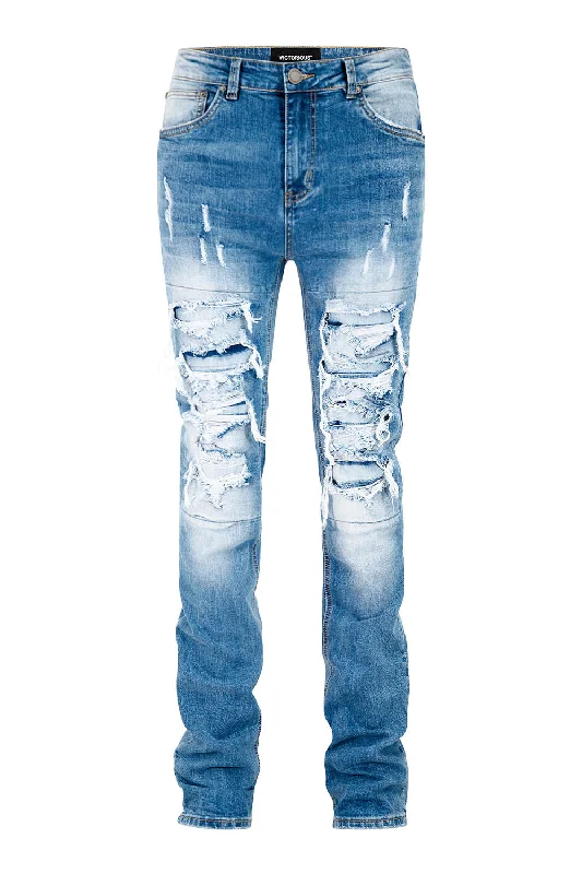 Cargo trousers Men's Stacked Fit Distressed Denim Jeans