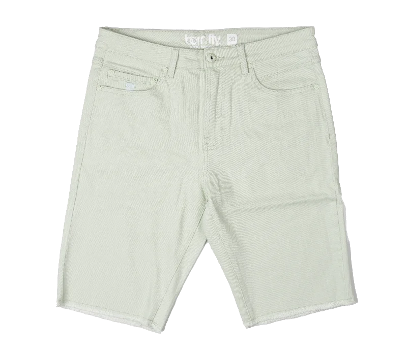 Stretch fabric BORN FLY DENIM SHORTS SAGE - 2305D4734