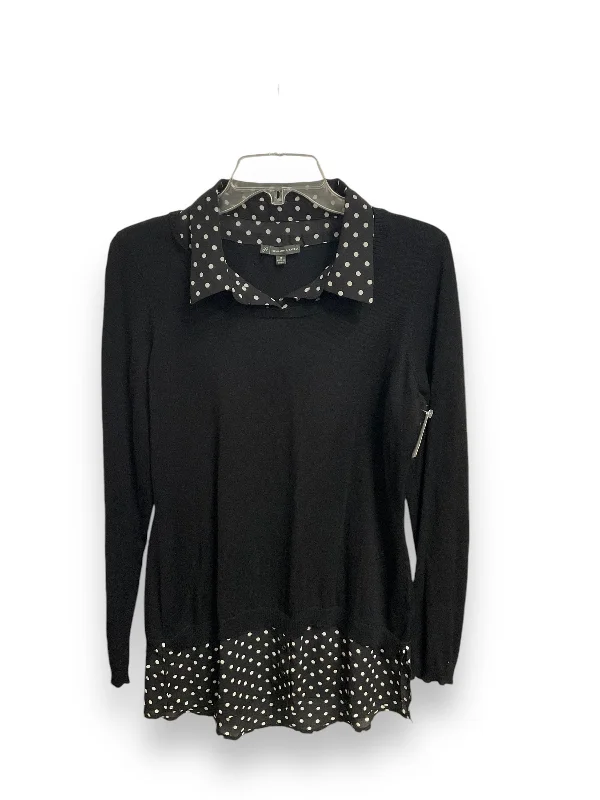 Classic fit Top Long Sleeve By Adrianna Papell In Black, Size: M