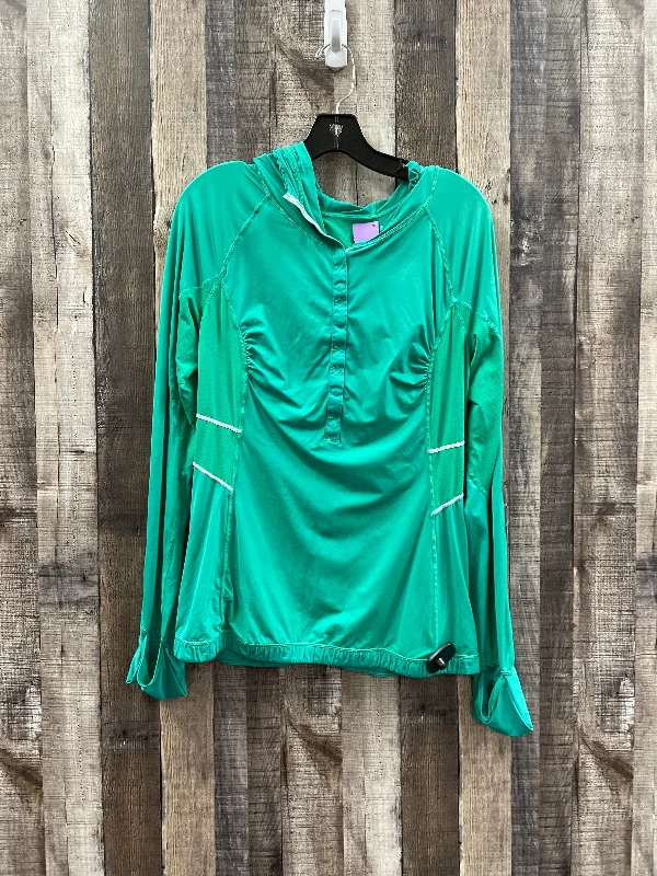 Button-up long sleeve Green Athletic Top Lululemon, Size 10