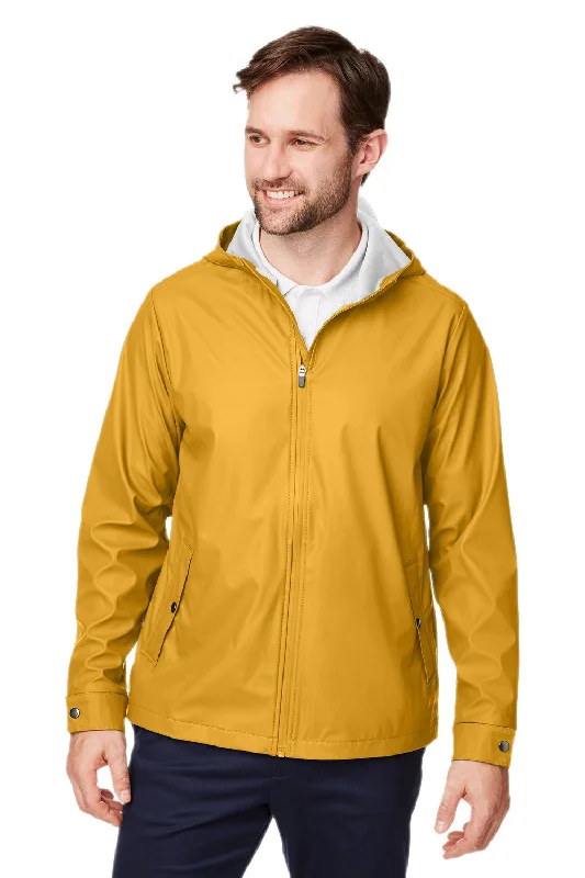 Versatile-wear  Devon & Jones Mens New Classics Prescott Water Resistant Full Zip Hooded Rain Jacket - Prescott Yellow