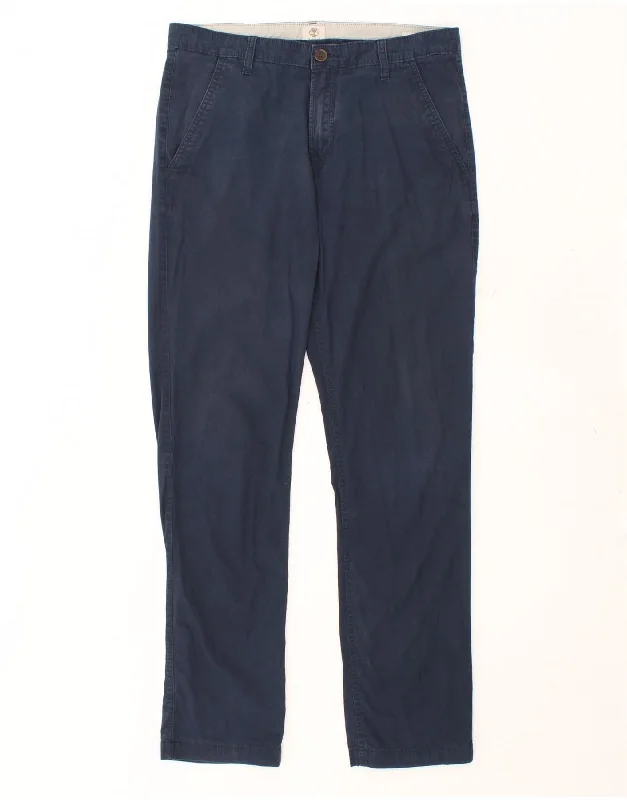 Wide-leg denim TIMBERLAND Mens Slim Chino Trousers W33 L33 Navy Blue Cotton