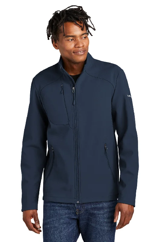 Luxury-fabric Eddie Bauer Mens Water Resistant Stretch Full Zip Soft Shell Jacket - River Navy Blue