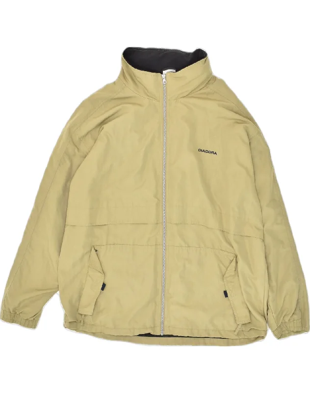 Sportwear-inspired  DIADORA Mens Hooded Rain Jacket UK 42 XL Khaki Polyamide