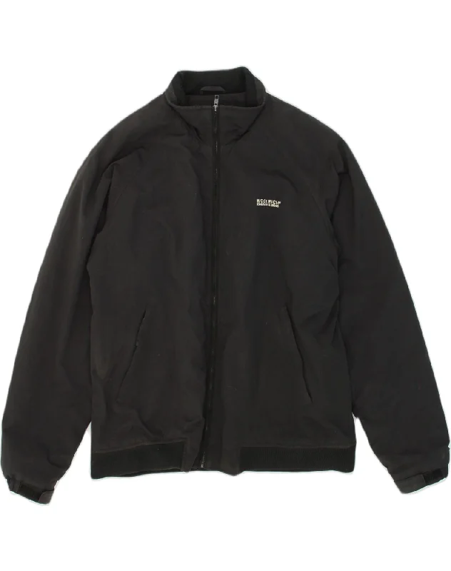 Recycled-materials WOOLRICH Mens Bomber Jacket UK 42 XL Black Nylon