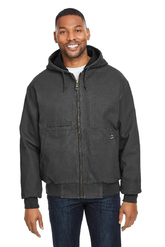 High-tech Dri Duck Mens Laramie Canvas Full Zip Hooded Jacket - Charcoal Grey