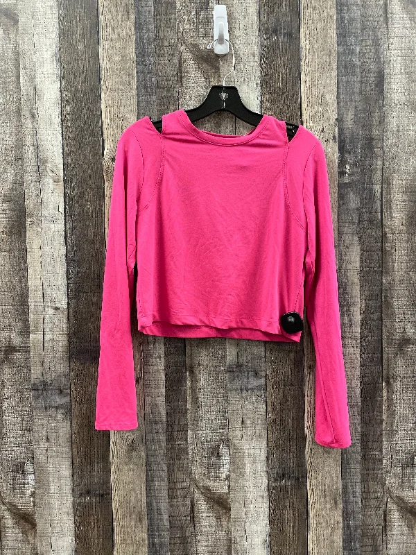 Embroidered long sleeve Pink Athletic Top Long Sleeve Crewneck All In Motion, Size M