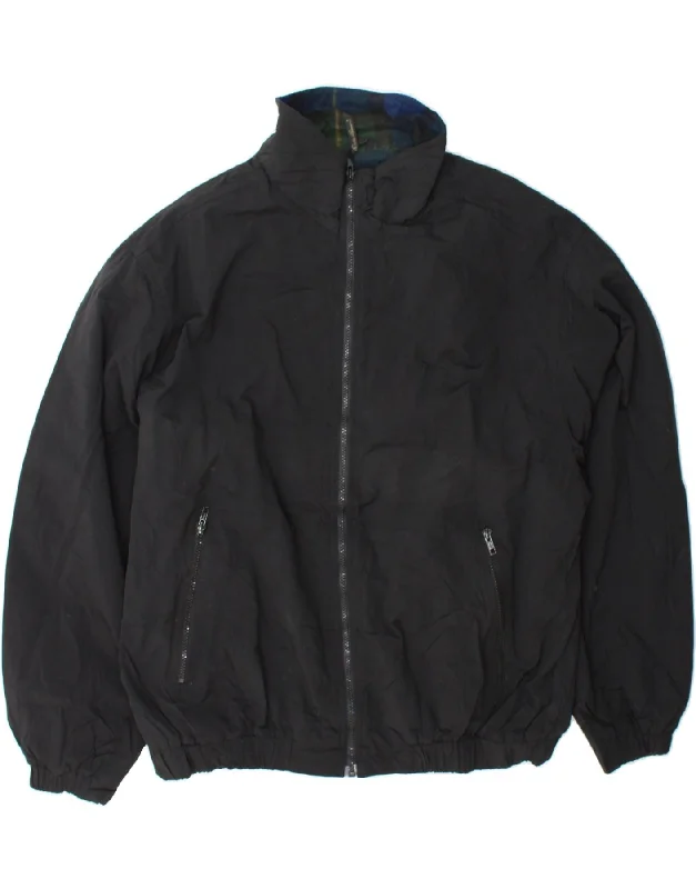 Chic-casual EDDIE BAUER Mens Bomber Jacket UK 42 XL Black Polyester