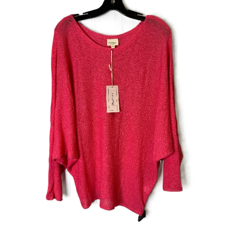 Designer long sleeve Top Long Sleeve By 143 Story In Pink, Size: M