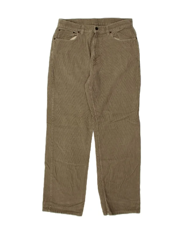 Modern denim L.L.BEAN Mens Straight Corduroy Trousers W34 L32 Beige Cotton