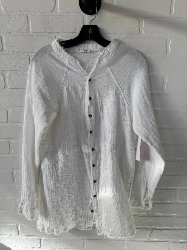 Stretch fit Top Long Sleeve By Oli & Hali In White, Size: S