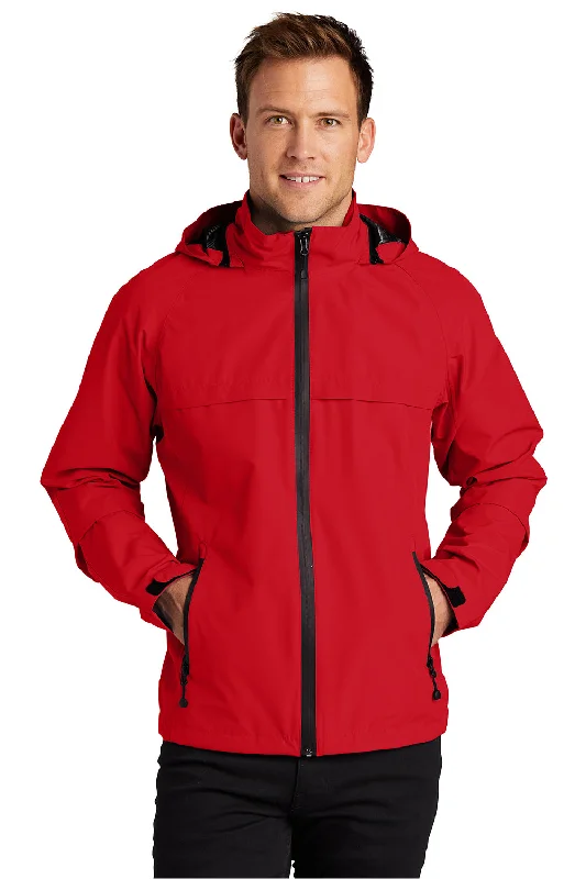 Eco-conscious Port Authority Mens Torrent Waterproof Full Zip Hooded Jacket - Deep Red