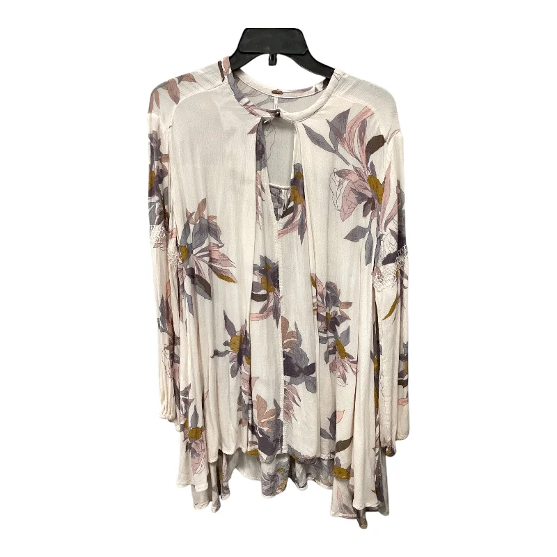 Cotton blend Top Long Sleeve By Free People In Multi-colored, Size: Xs