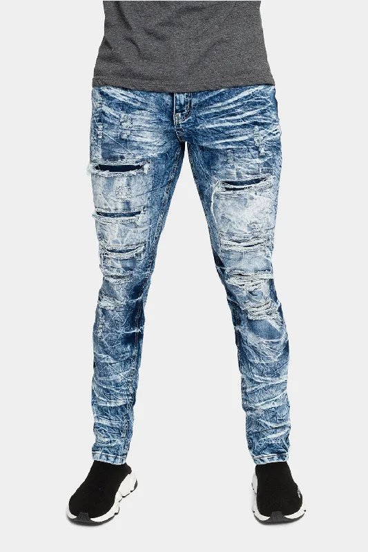 Fit-and-flare pants Acid Washed Distressed Skinny Denim Jeans