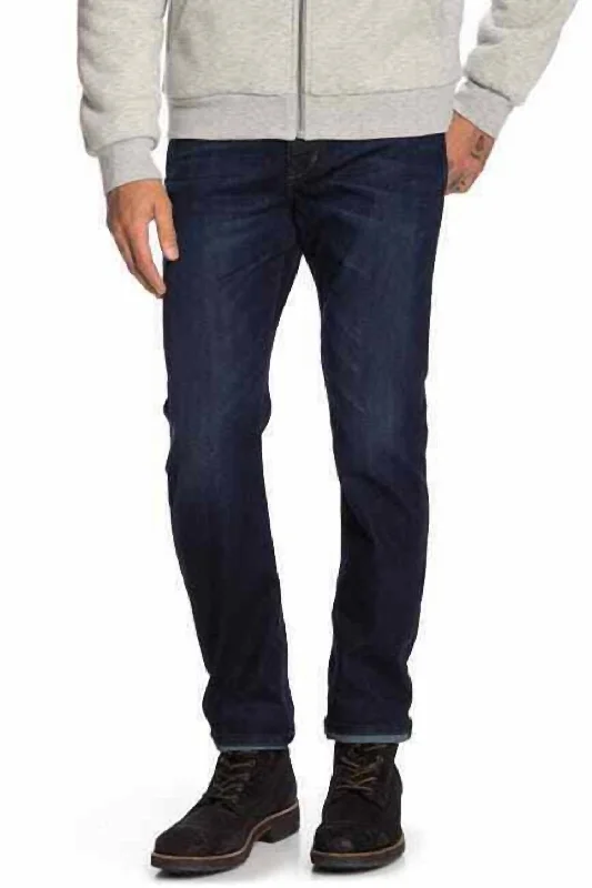 Cropped denim Aero Slim Fit Denim Stretch Jeans In Dark Wash