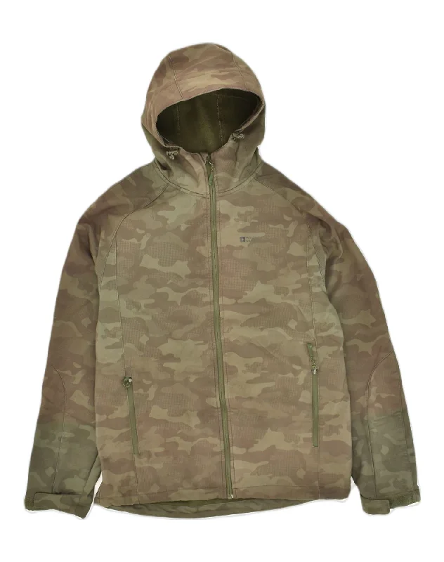 Eco-conscious MOUNTAIN WAREHOUSE Mens Hooded Windbreaker Jacket UK 36 Small Khaki