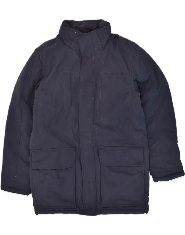 Cold-weather EDDIE BAUER Mens Padded Jacket UK 36 Small Navy Blue Nylon