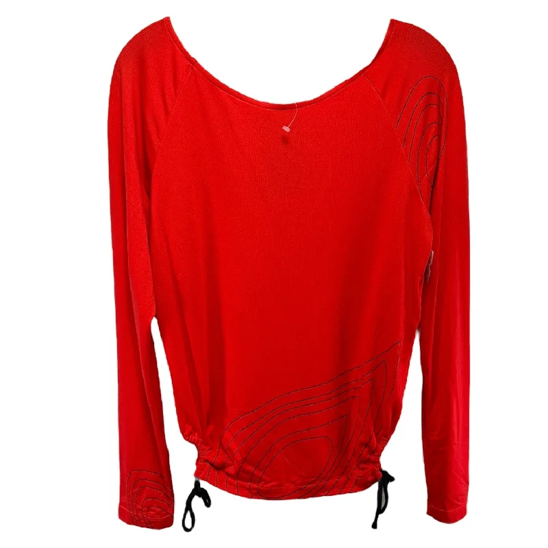 Cotton jersey Drifting Athletic Top Long Sleeve Collar By Nike Apparel In Red, Size: L