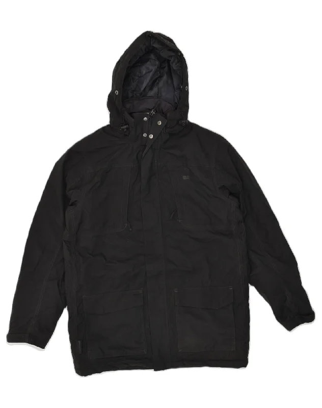 Tailored-wear MOUNTAIN WAREHOUSE Mens Hooded Windbreaker Jacket UK 40 Large Black