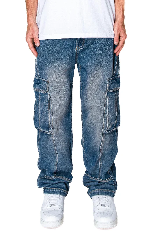 Crop pants Men's Baggy Fit Cargo Denim Jeans